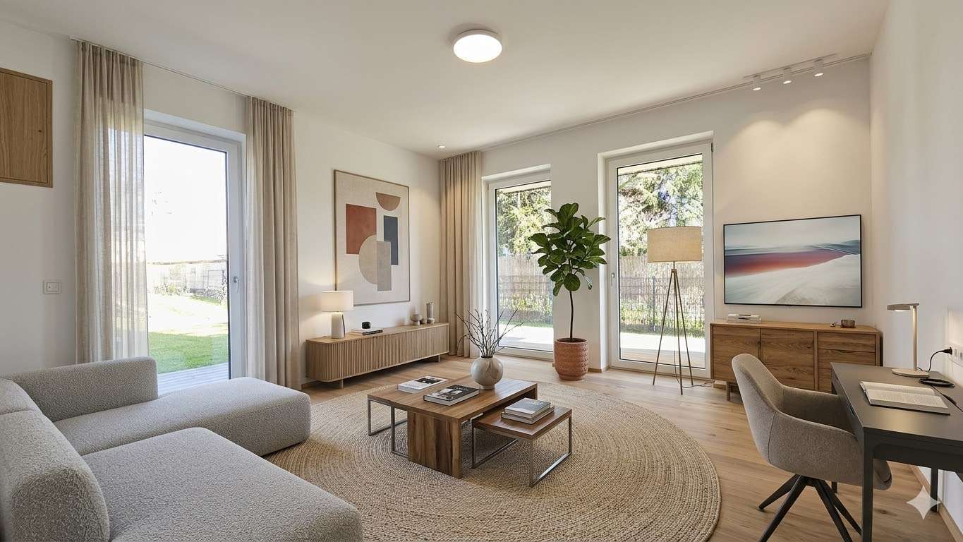 Zentral & ruhig in Traunstein mit Garten in stilvoller KFW40 Villa – Barrierefrei , 3-Zimmer, TG